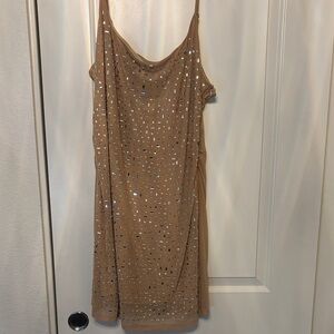 Elegant Tan Sequin Dress